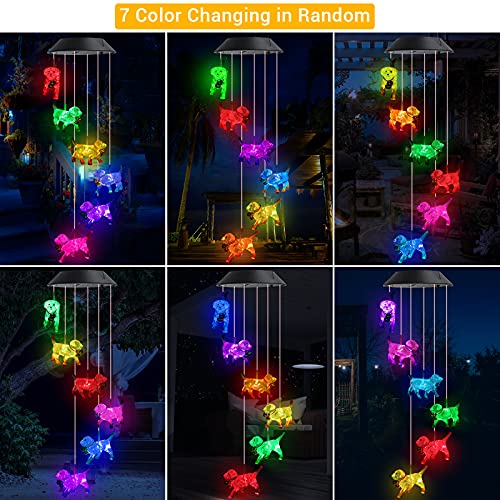Toodour Solar Wind Chime, Color Changing Wind Chimes Dog, LED Decorative Mobile, Gifts for Mom Grandma, Waterproof Outdoor Decorative Lights for Garden, Patio, Yard, Window Outdoor Decor - Image 3