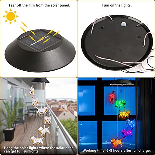 Toodour Solar Wind Chime, Color Changing Wind Chimes Dog, LED Decorative Mobile, Gifts for Mom Grandma, Waterproof Outdoor Decorative Lights for Garden, Patio, Yard, Window Outdoor Decor - Image 4