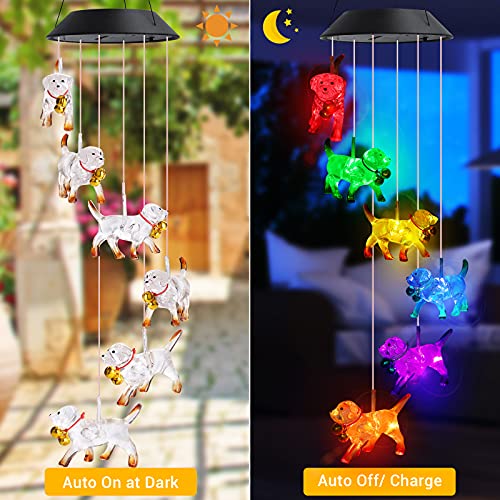 Toodour Solar Wind Chime, Color Changing Wind Chimes Dog, LED Decorative Mobile, Gifts for Mom Grandma, Waterproof Outdoor Decorative Lights for Garden, Patio, Yard, Window Outdoor Decor - Image 2