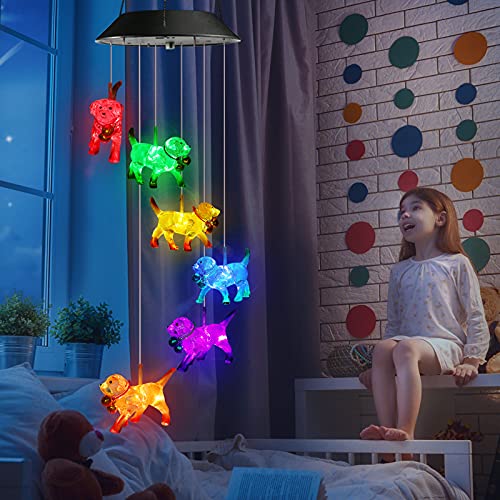 Toodour Solar Wind Chime, Color Changing Wind Chimes Dog, LED Decorative Mobile, Gifts for Mom Grandma, Waterproof Outdoor Decorative Lights for Garden, Patio, Yard, Window Outdoor Decor - Image 5