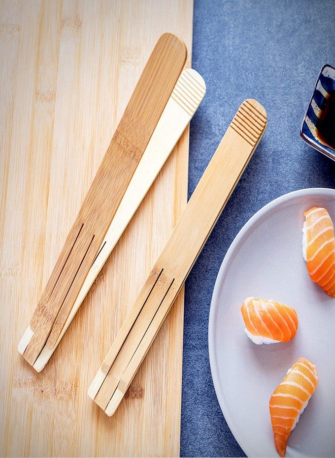 laboos Bamboo Cooking Tongs (Set of 2) - 11” Foldable Kitchen Tongs with Space-Saving Design, Non-Scratch Grip for BBQ, Salad, Camping & Serving - Natural Wood Utensils for Nonstick Cookware - Image 3