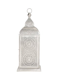Hilalful HilalFul Handmade Chakra Large Silver Decorative Candle Holder Lantern | For Home Decor in Eid, Ramadan, Wedding | Living Room, Bedroom, Indoor, Outdoor Decoration | Islamic Themed | Moroccan  - Image 1