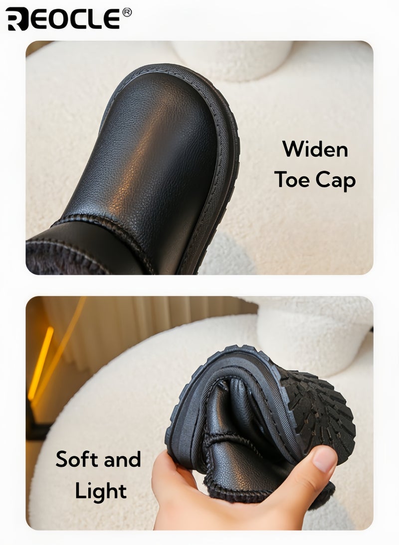 ريوكل أحذية شتوية للأطفال مع بطانة فاخرة ونعل مقاوم للانزلاق، أحذية ثلج معزولة مصممة للراحة والأناقة للعب في الطقس البارد - Image 3