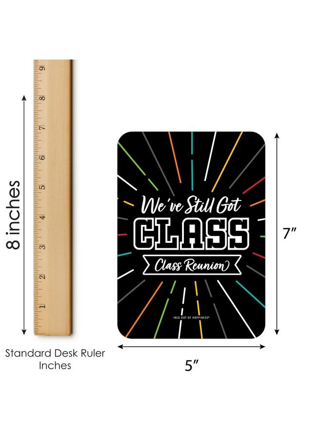 Big Dot of Happiness Big Dot of Happiness Still Got Class - Find the Guest Bingo Cards and Markers - High School Reunion Party Shaped Bingo Game - Set of 18  - Image 4