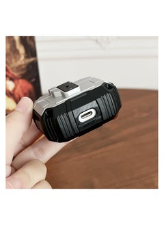 Generic Lock Case Compatible with AirPods 4 with Active Noise Cancellation with Keychain, Cool Rugged Armor Shockproof Protective Cover Compatible with AirPods 4 SILVER  - Image 3