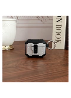 Generic Lock Case Compatible with AirPods 4 with Active Noise Cancellation with Keychain, Cool Rugged Armor Shockproof Protective Cover Compatible with AirPods 4 SILVER  - Image 5