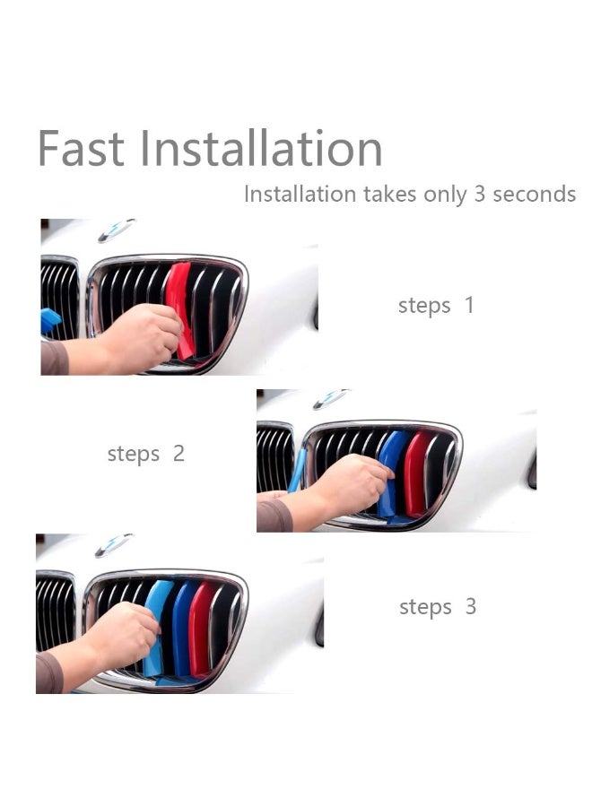 BMW E83 X3 M Color Grill Insert Trims, ABS, for 2003-2006 Models with 7 Vertical Beam Grill - Image 4