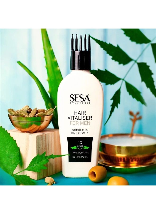 Sesa Sesa Sesa Ayurvedic Hair Vitaliser for Men for Hair Growth - NO Mineral Oil with Comb Applicator - 100 ml - Image 5