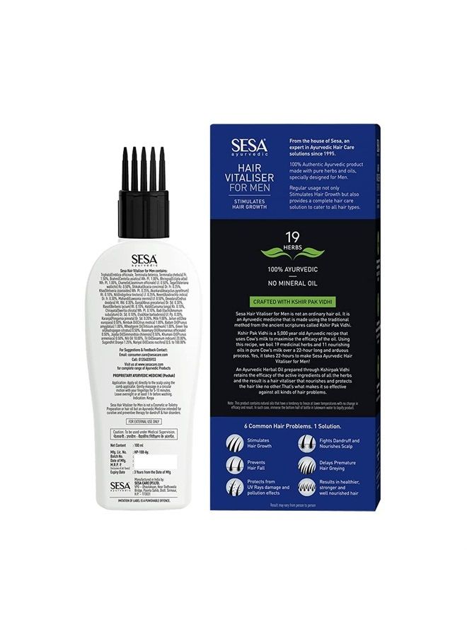 Sesa Sesa Sesa Ayurvedic Hair Vitaliser for Men for Hair Growth - NO Mineral Oil with Comb Applicator - 100 ml - Image 2