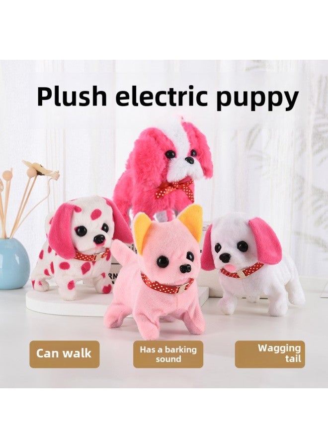 Plush Electric Puppy Color Matching Dalmatians Can Walk, Bark, WAG Tail And Nod, Electric Puppy Stall Toy Dog-Color:Collar Pine Lion Powder  - Image 2
