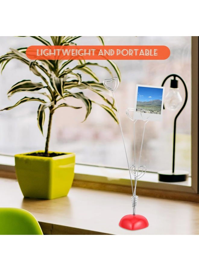 Tinksky Picture Stand-4 Clip Heart Photo Holder Card Note Memo Clip Tree Place Cards Holder - Image 2