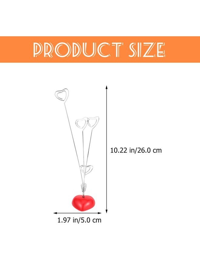 Tinksky Picture Stand-4 Clip Heart Photo Holder Card Note Memo Clip Tree Place Cards Holder - Image 4