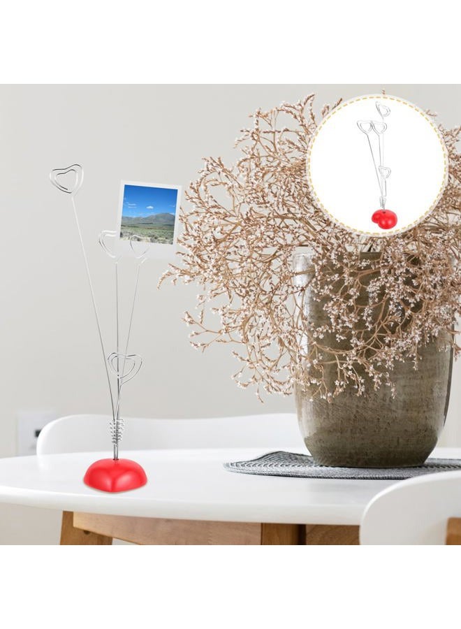 Tinksky Picture Stand-4 Clip Heart Photo Holder Card Note Memo Clip Tree Place Cards Holder - Image 3