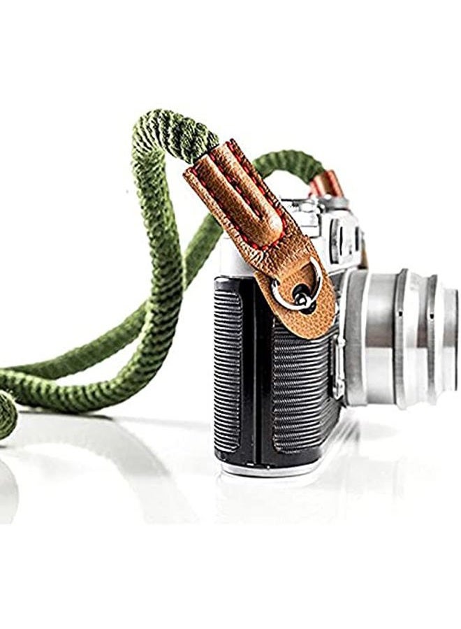 Eorefo Camera Strap Handmade Soft Cotton Vintage Camera Neck Shoulder Strap for Mirrorless and DSLR Camera,Green. - Image 2