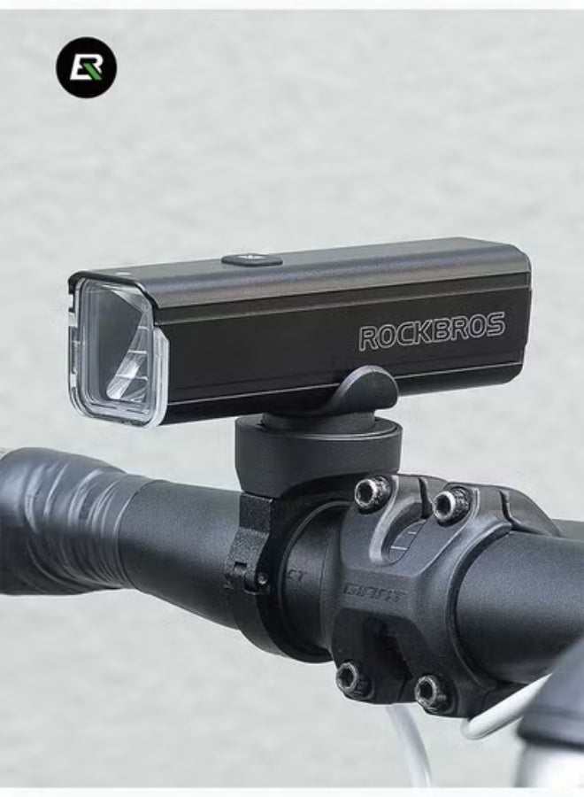روكبروز مصباح أمامي للدراجة من Rockbros RHL1000 مصنوع من الألومنيوم بقوة 1000 لومن - مصباح قابل لإعادة الشحن بخمسة أوضاع مع خوذة/حامل تثبيت، شعاع 200 متر، مقاوم للماء بدرجة IPX4 للرحلات الليلية على الجبال/الطرق - Image 2