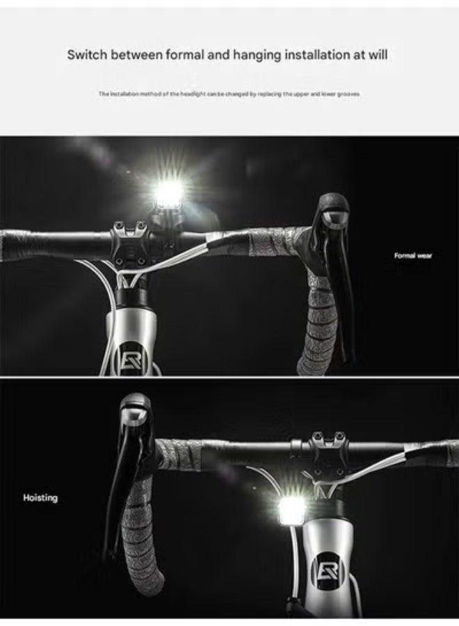 روكبروز مصباح أمامي للدراجة من Rockbros RHL1000 مصنوع من الألومنيوم بقوة 1000 لومن - مصباح قابل لإعادة الشحن بخمسة أوضاع مع خوذة/حامل تثبيت، شعاع 200 متر، مقاوم للماء بدرجة IPX4 للرحلات الليلية على الجبال/الطرق - Image 5