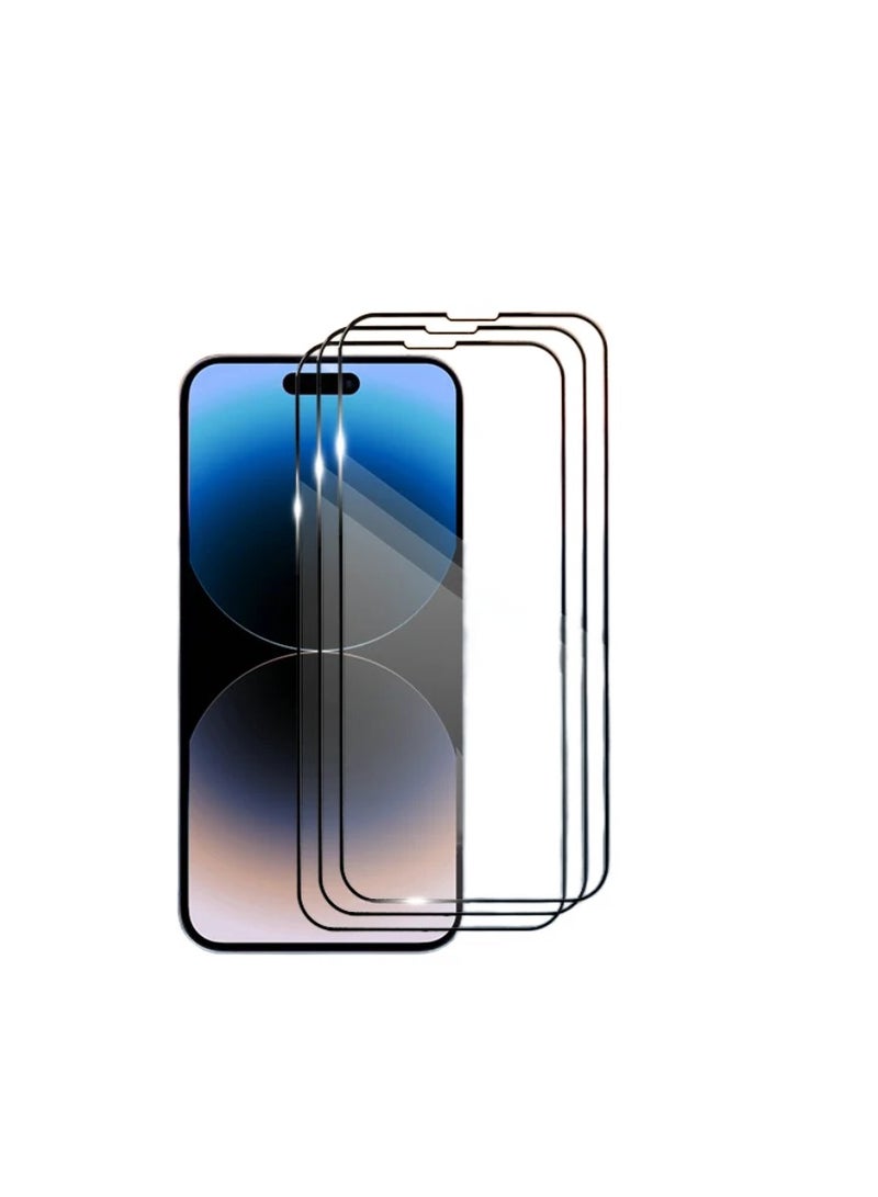 DIGI CORE iPhone Full Coverage Set iPhone 14 Pro Screen Protector 3 Pack 6.1 Inch 2.5D Curved Edges With iPhone 14 Pro Camera Lens Protector And Anti-Scratch iPhone Back PVC Clear Sheet (iPhone 14 Pro,Silver) - Image 3