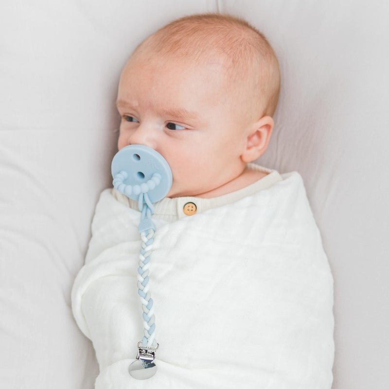 Ryan & Rose Cutie Clip Braiden Pacifier Clip - Braided Silicone (Sailboat) - Image 4