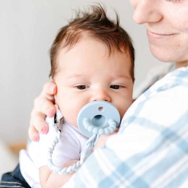 Ryan & Rose Cutie Clip Braiden Pacifier Clip - Braided Silicone (Sailboat) - Image 3