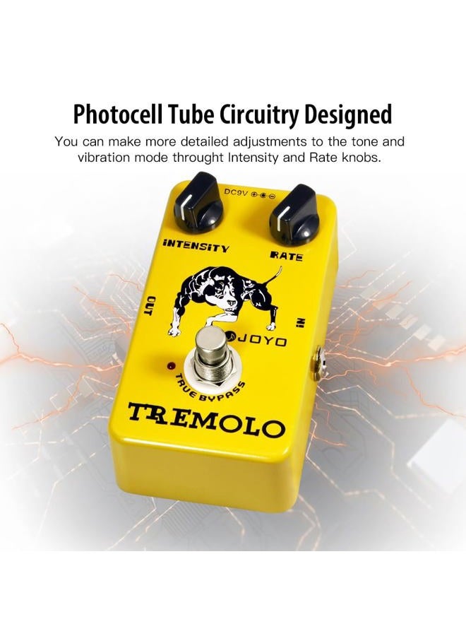 JOYO Tremolo Effect Pedal Beloved Old Amps Photoelectric Tube Circuitry Tremolo for Electric Guitar Effect - True Bypass (JF-09) - Image 3
