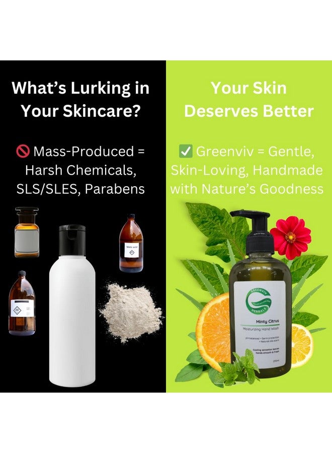 Greenviv Natural Handwash Liquid Minty Citrus, 270ML, Anti Bacterial Moisturizing Hand Wash - Image 3