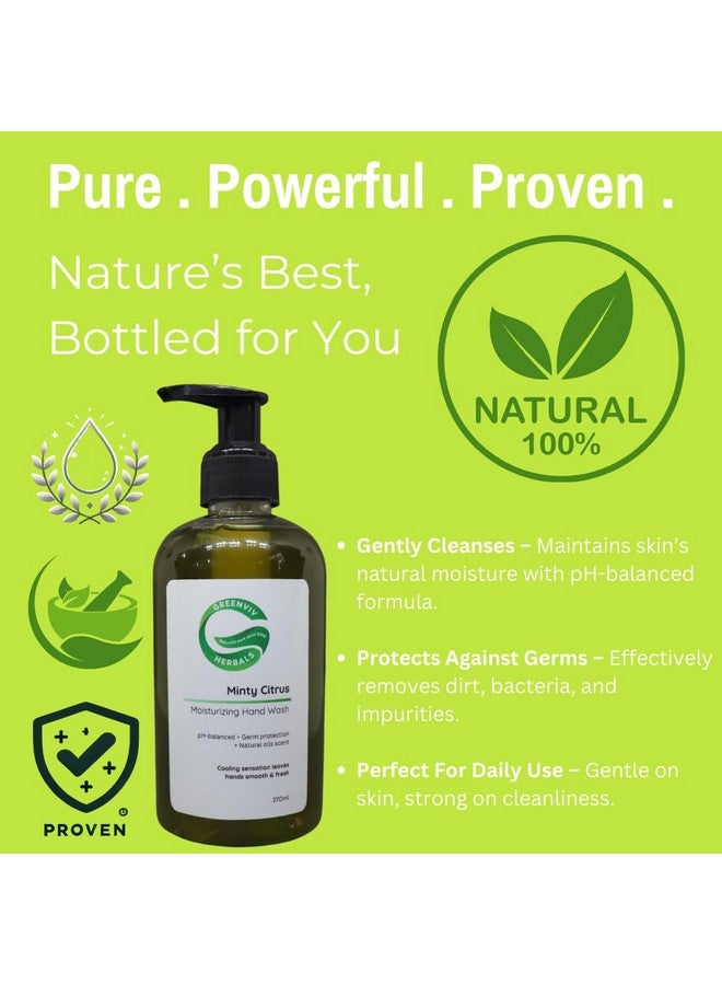 Greenviv Natural Handwash Liquid Minty Citrus, 270ML, Anti Bacterial Moisturizing Hand Wash - Image 2