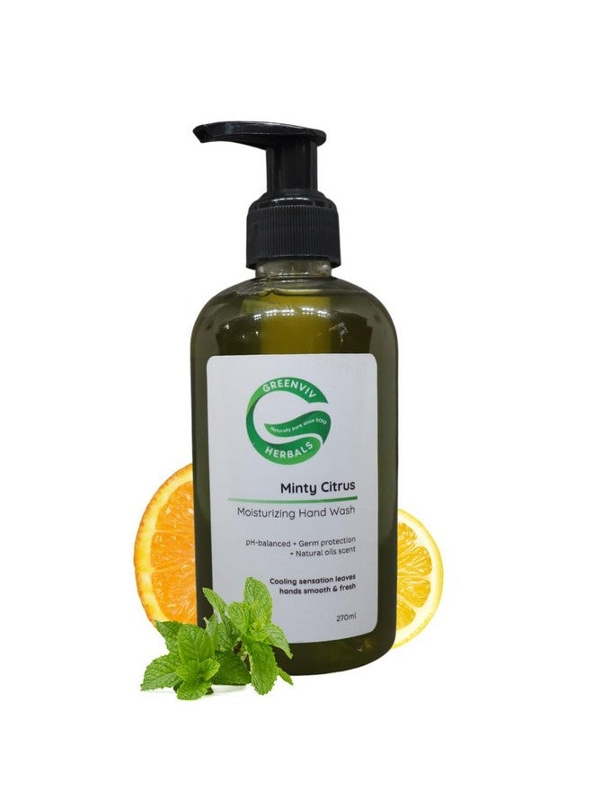 Greenviv Natural Handwash Liquid Minty Citrus, 270ML, Anti Bacterial Moisturizing Hand Wash - Image 1