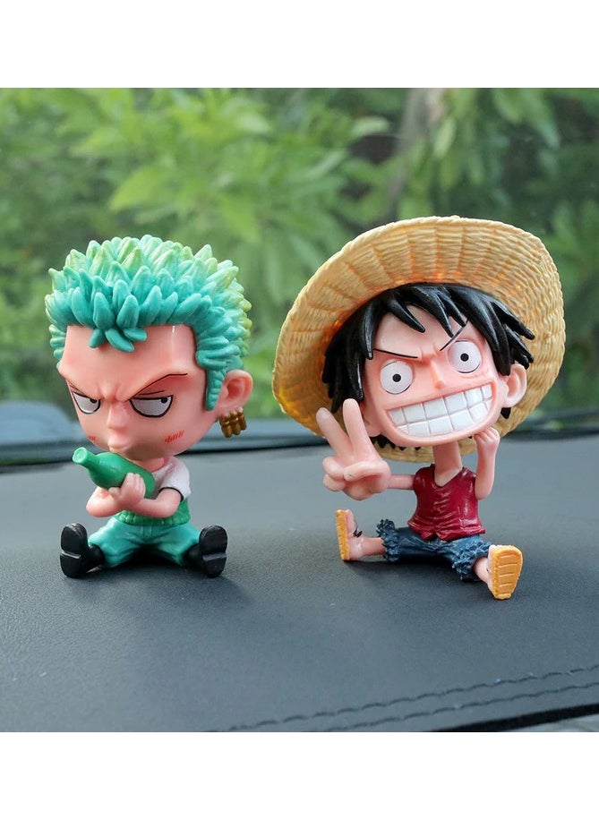 One Piece 2pcs/set Anime One Piece Luffy and Zoro Action Figure Collectible Model Toy High Quality Cartoon Figure Toy Suitable for Car and Table Decoration  - Image 2