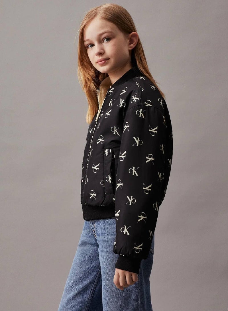 Calvin Klein Jeans Reversible Teddy Bomber Jacket - Image 3