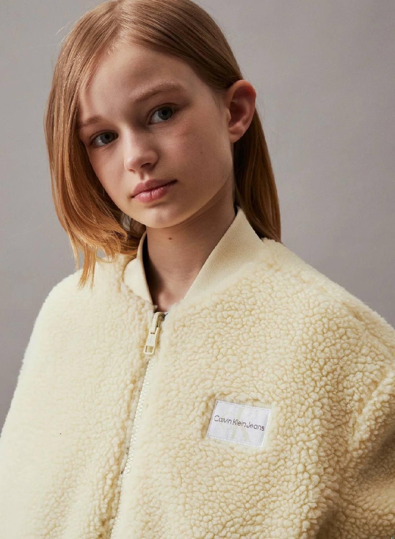 Calvin Klein Jeans Reversible Teddy Bomber Jacket - Image 4