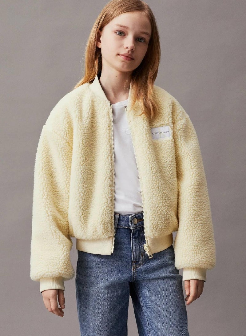 Calvin Klein Jeans Reversible Teddy Bomber Jacket - Image 1