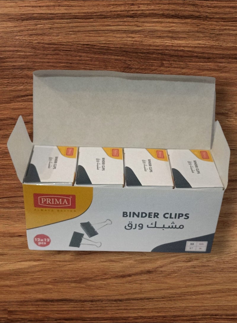 بريما صندوق مشبك مزدوج يتكون من 12 عبوة صغيرة، وكل عبوة تحتوي على 12 مشبك، مقاس 25 مم (1 بوصة) - Image 2