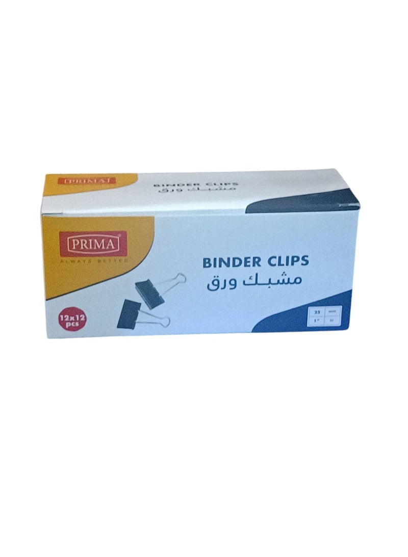 بريما صندوق مشبك مزدوج يتكون من 12 عبوة صغيرة، وكل عبوة تحتوي على 12 مشبك، مقاس 25 مم (1 بوصة) - Image 1