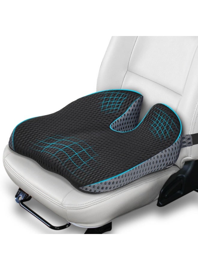 وسادة مقعد سائق السيارة - وسادة مقعد معزز ميموري فوم للكبار - وسادة كرسي مكتب مانعة للانزلاق للسيارة/المكتب/الشاحنة - Image 1