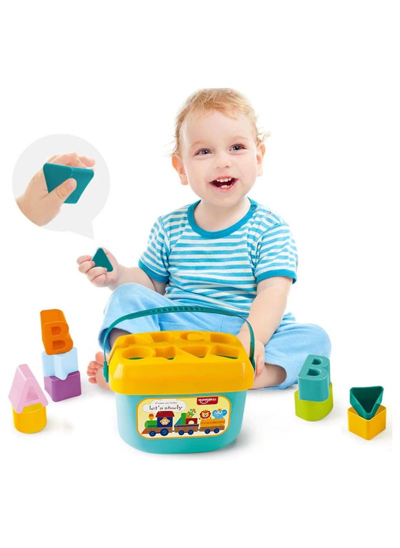 HUANGER - Shape Sorter Baby and Toddler Toy - ABC and Shape Pieces, Sorting Shape Game, Developmental Toy for Children 18 Months+ - Image 1