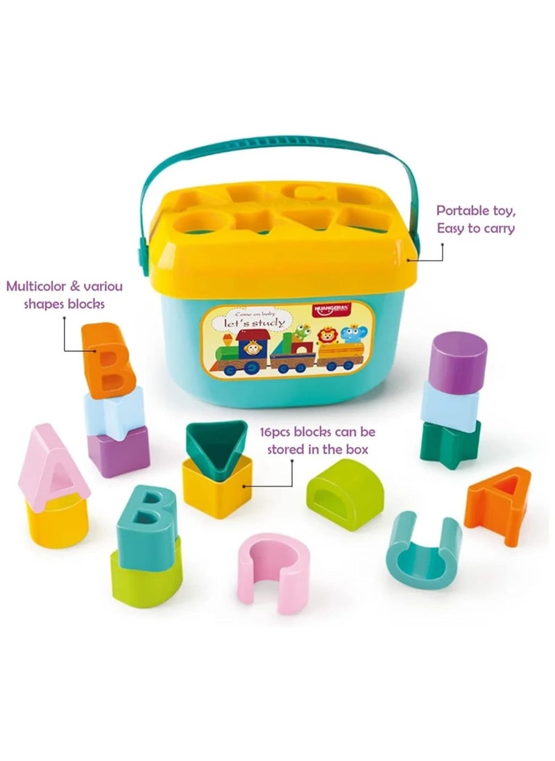 HUANGER - Shape Sorter Baby and Toddler Toy - ABC and Shape Pieces, Sorting Shape Game, Developmental Toy for Children 18 Months+ - Image 1