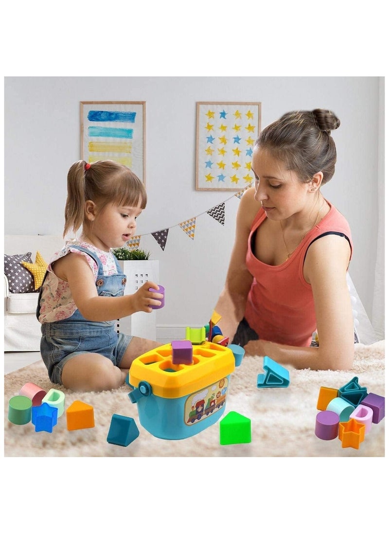HUANGER - Shape Sorter Baby and Toddler Toy - ABC and Shape Pieces, Sorting Shape Game, Developmental Toy for Children 18 Months+ - Image 1
