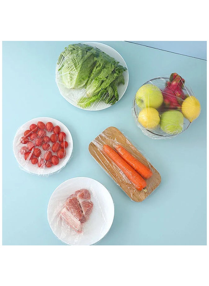 Generic 100 Pieces Elastic Plastic Fresh Keeping Bags Used For Fruit Preservation And Food Storage Clear  - Image 5