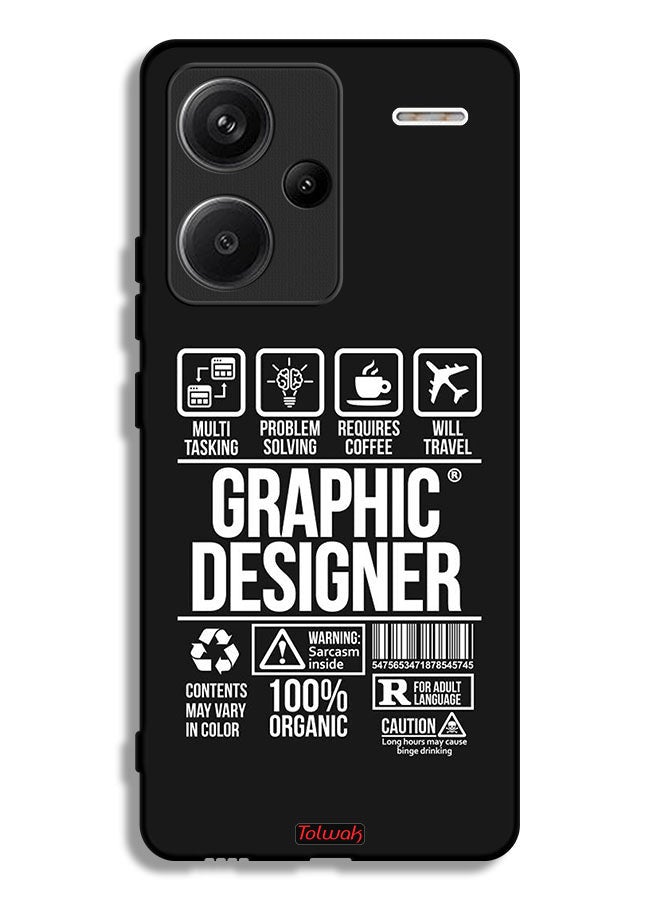 Tolwak Xiaomi Redmi Note 13 Pro Plus Protective Case Cover Graphic Designer Sticker  - Image 1