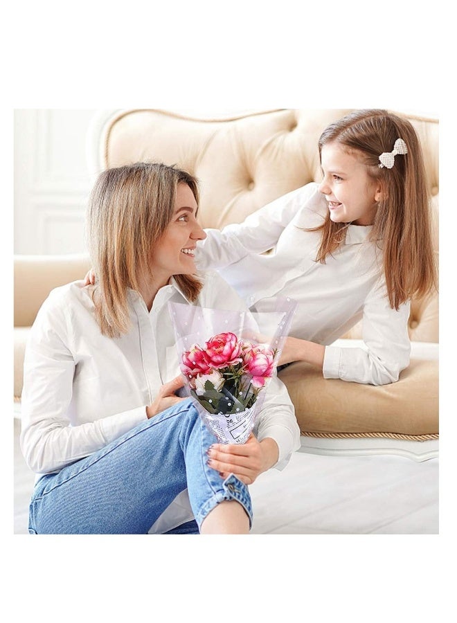 White Dot Cellophane Wrap, 30meter x 40cm Clear Cellophane Roll Florist Wrapping Cellophane for Hampers, Gifts, Flowers, Baskets, Treats & Crafts - Image 2