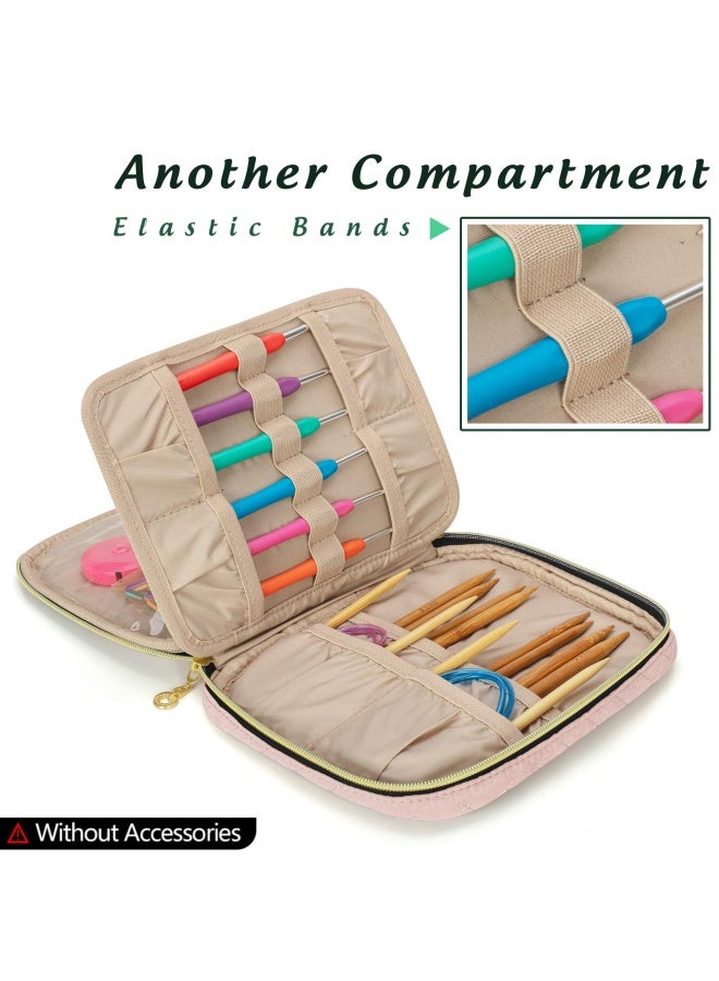 YARWO Crochet Hook Case  Travel Organizer Holder for Crochet Hooks  Circular Knitting Needles  Knitting Needles  up to 8   and Other Supplies  Dusty Rose  Bag Only  Patented Design - Image 3