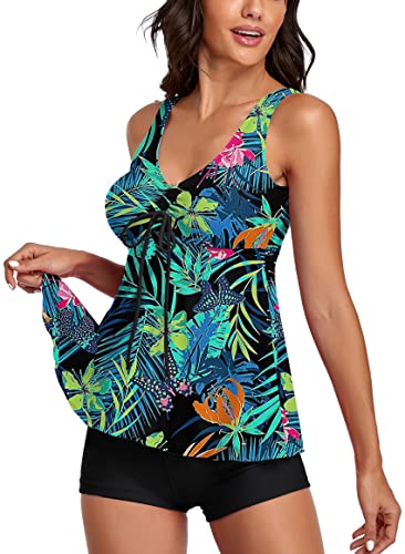 Omichic Women's Modest Tankini Swimsuit for Womens Two Piece Swimwear wihth Boyshort Bathing Suits - Image 4