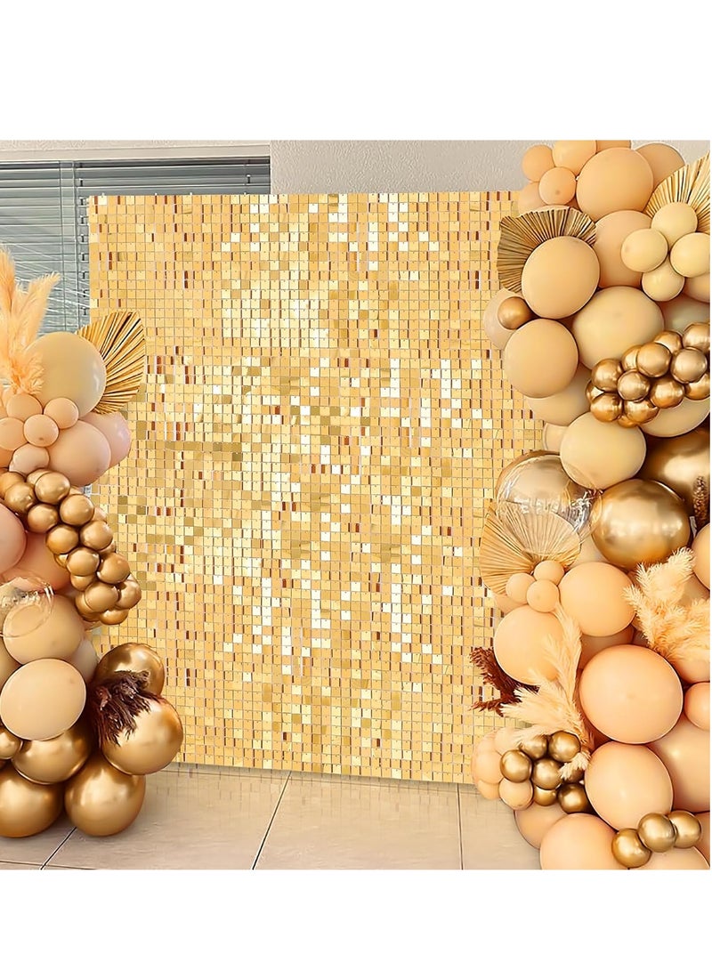 Rainbow Blue Shimmer Wall Backdrop 24PCS Rainbow Blue Sequins Backdrop Decoration Panels, Photo Backdrops for Baby Shower Mermaid Unicorn Birthday Anniversary Wedding Decoration - Image 3