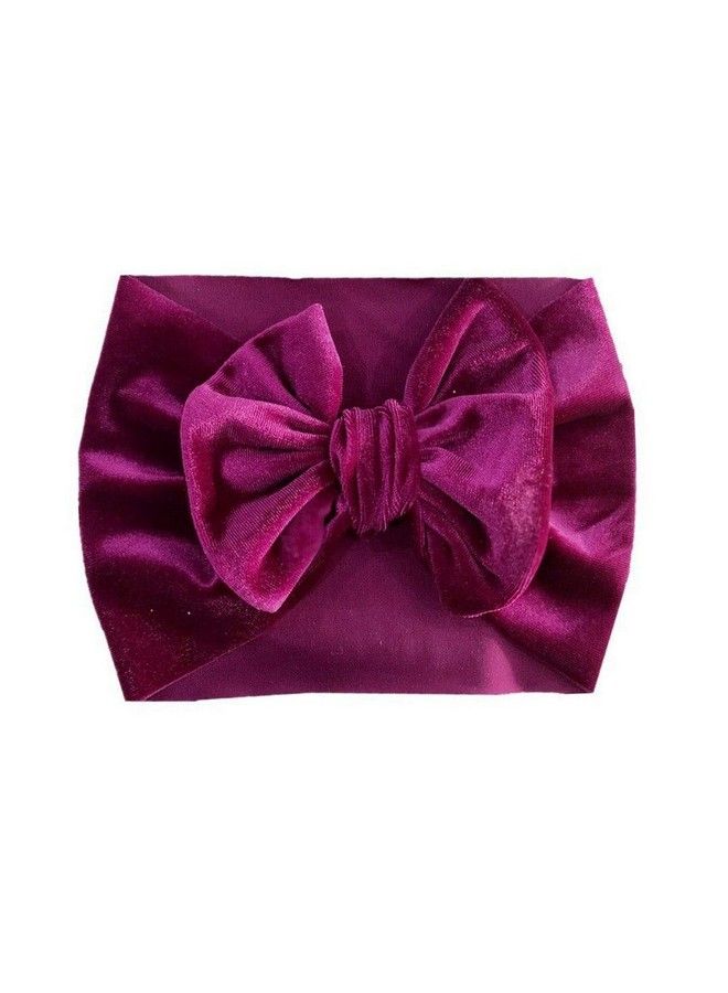 Syga 1 Piece Velvet Bow Shape Baby Head Band For Baby Girls Purple 19.5 * 11Cm - Image 3