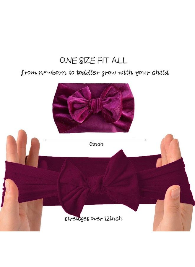 Syga 1 Piece Velvet Bow Shape Baby Head Band For Baby Girls Purple 19.5 * 11Cm - Image 4