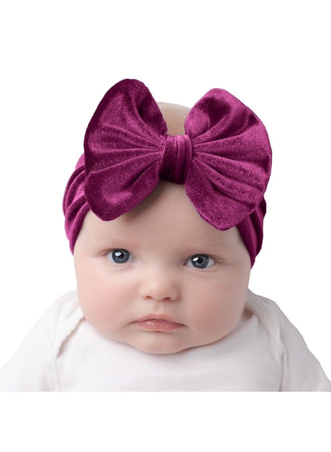 Syga 1 Piece Velvet Bow Shape Baby Head Band For Baby Girls Purple 19.5 * 11Cm - Image 2