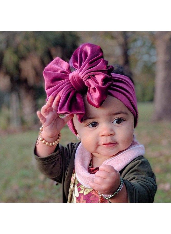 Syga 1 Piece Velvet Bow Shape Baby Head Band For Baby Girls Purple 19.5 * 11Cm - Image 5