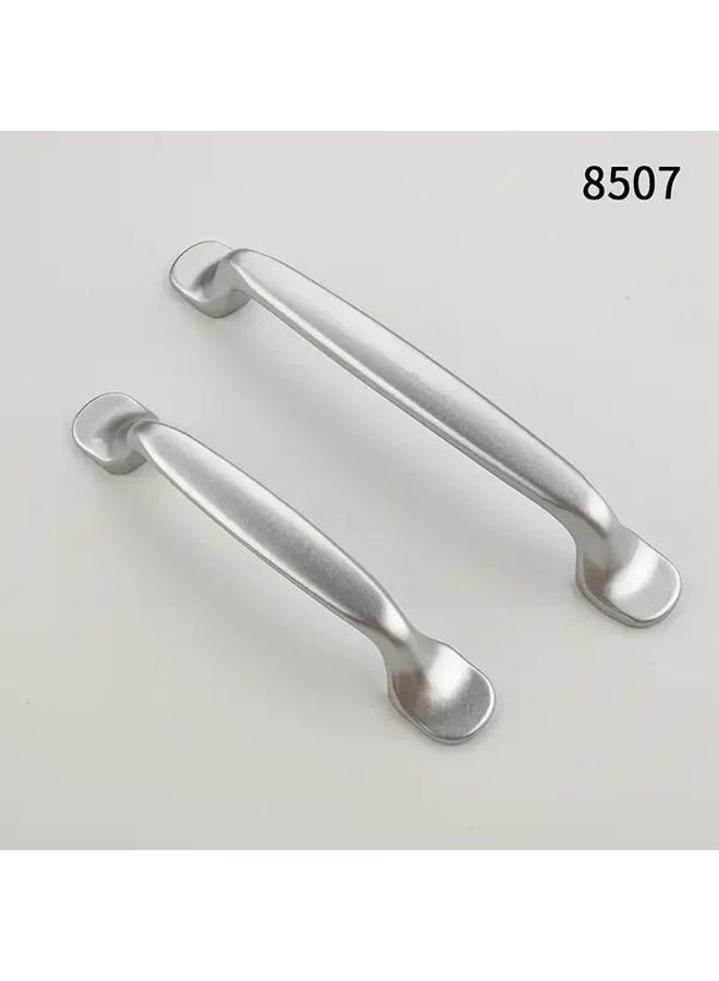 10 Sand Silvery Cabinet Drawer Handles Aluminum 128mm Hole Pitch Durable Metal Knobs - Image 1