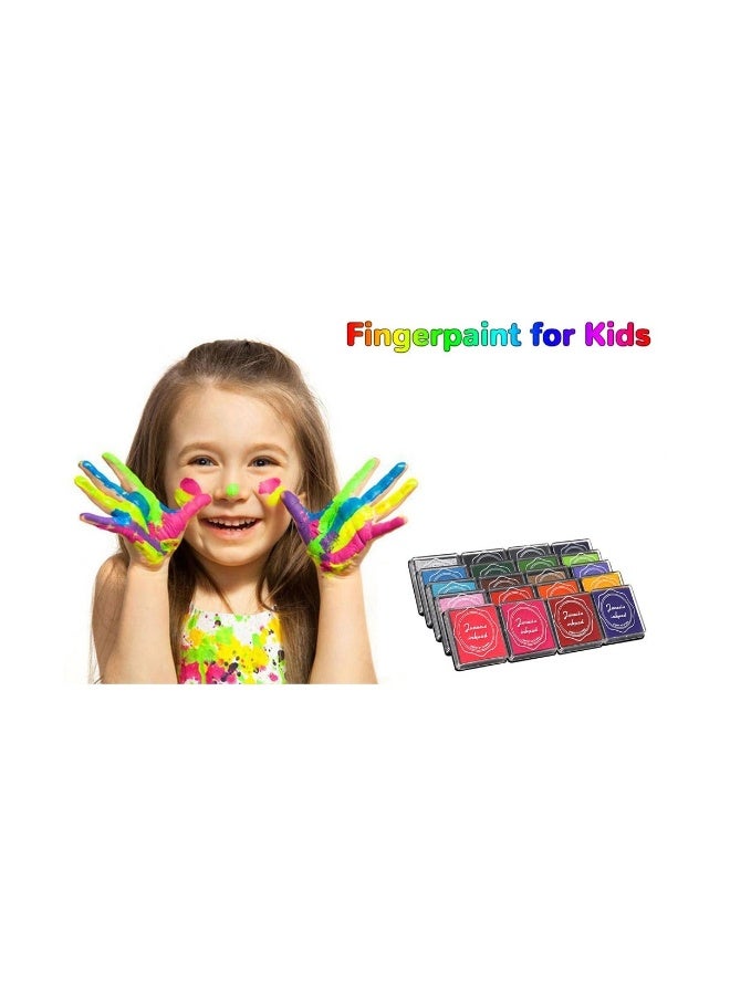 Color Ink Pad Finger Washable Craft Ink Pad for Kids Non-Toxic 20 Color Craft Ink Pad for Stamps Paper Wood Fabric - Image 3