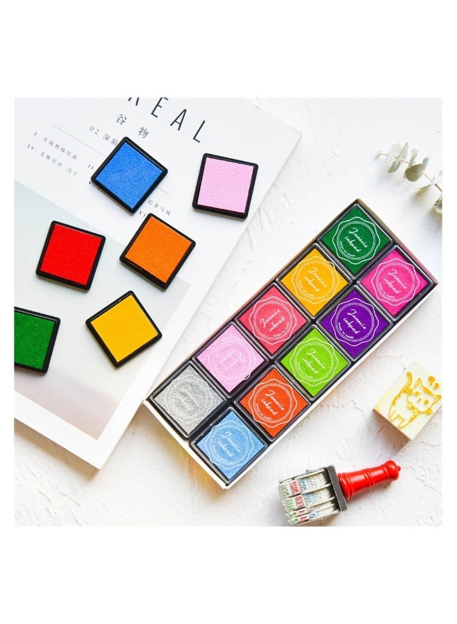 Color Ink Pad Finger Washable Craft Ink Pad for Kids Non-Toxic 20 Color Craft Ink Pad for Stamps Paper Wood Fabric - Image 2